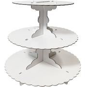 White 3-Tiered Cardboard Cupcake Stand, 11.5in x 14.25in