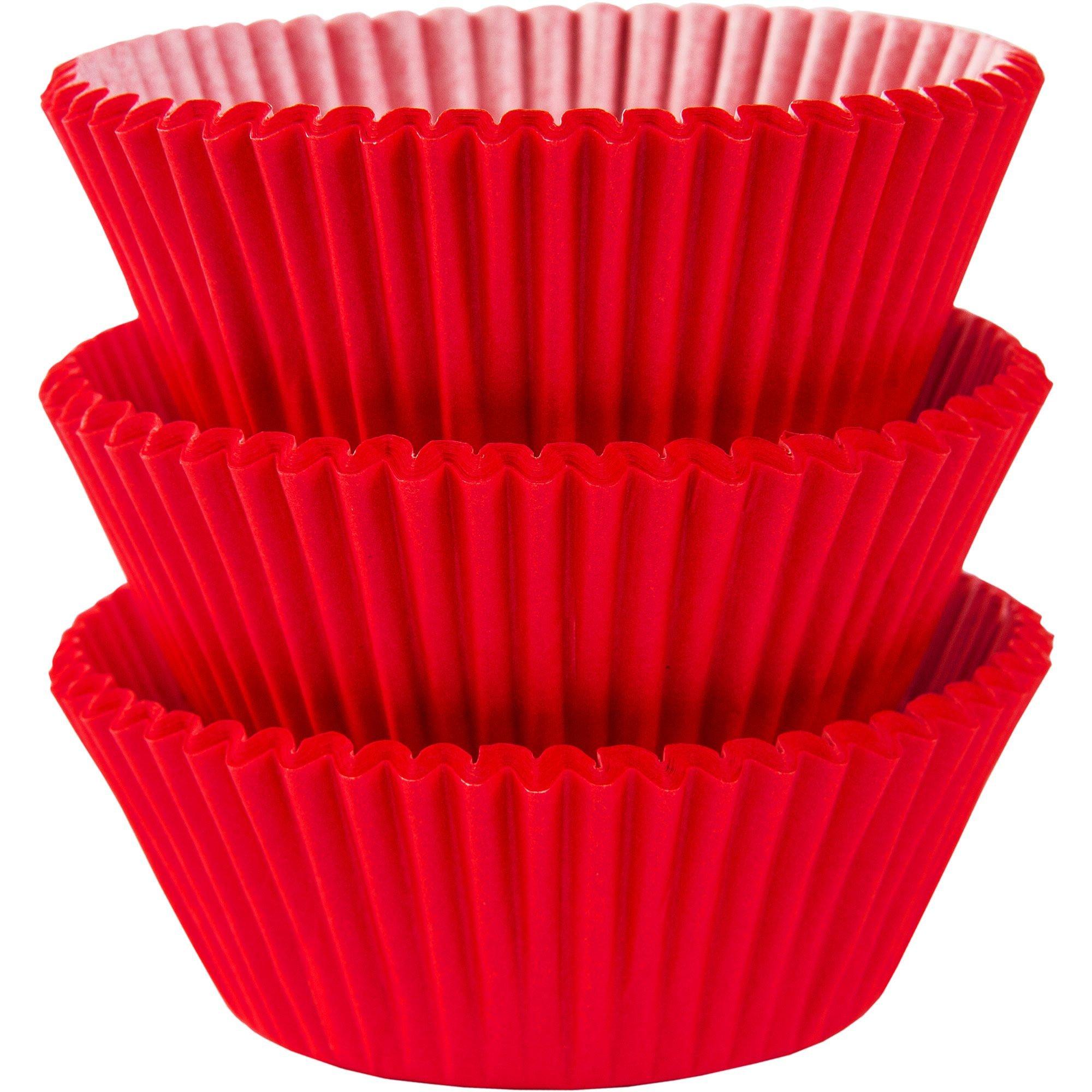 Red Mini Cupcake Liners  Red Midi Baking Cups, Greaseproof