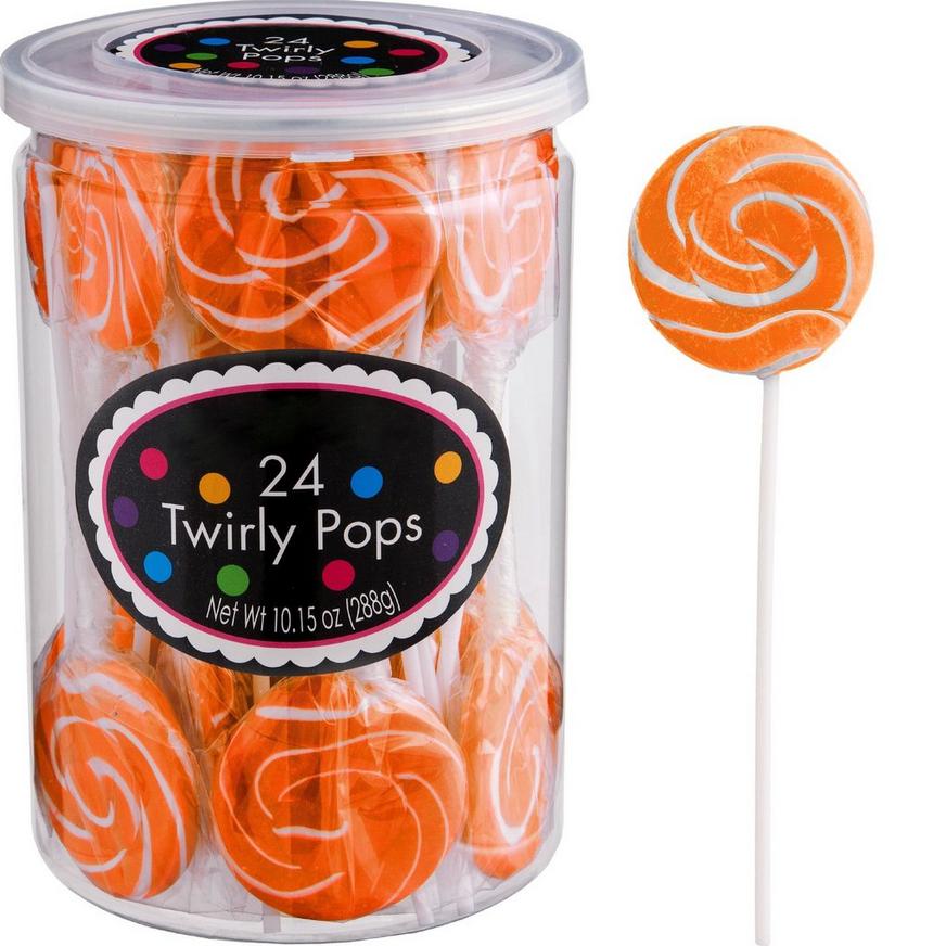 Orange Swirly Lollipops 24pc