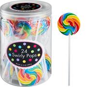 Rainbow Swirly Lollipops 24pc