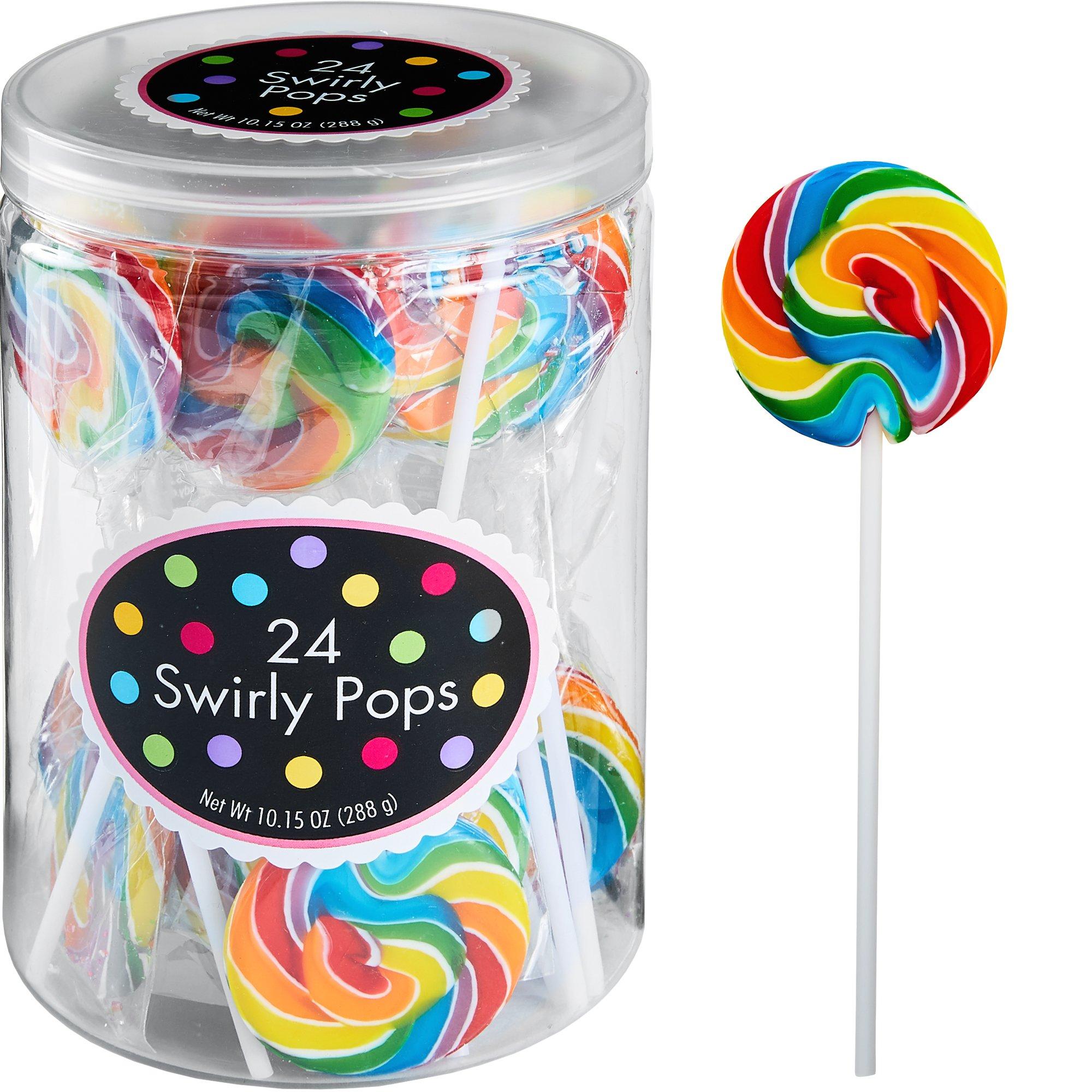 Rainbow Swirly Lollipops 24pc | Party City