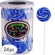Royal Blue Swirly Lollipops, 24pc - Blue Raspberry Flavor