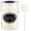 White Swirly Lollipops, 24pc - Tutti Frutti Flavor