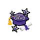 Purple Star Graduation Cap Balloon, 31in