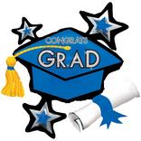 Blue Star Graduation Cap Graduation Balloon, 31in