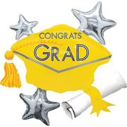 Yellow Star Graduation Cap Graduation Balloon, 31in