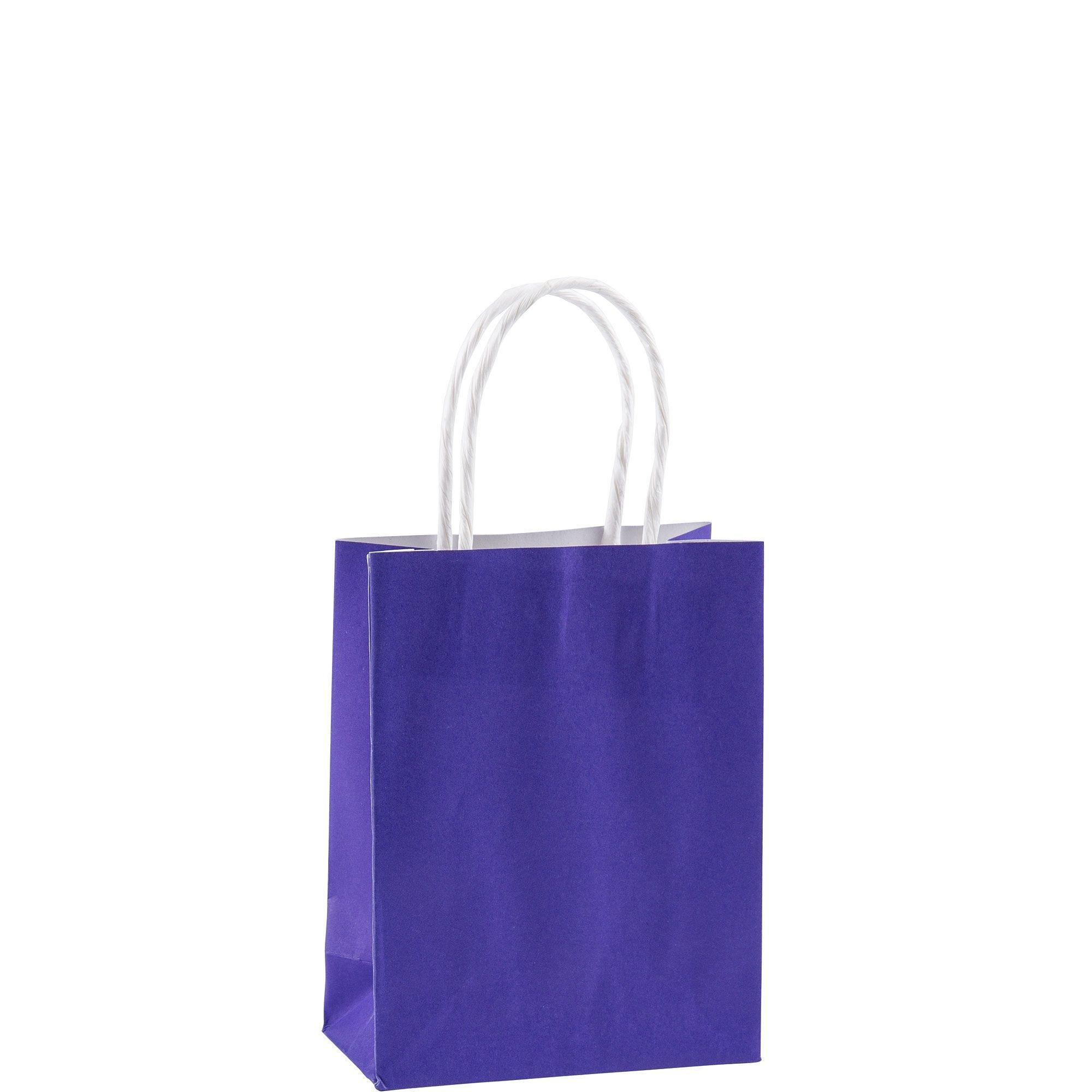 DjinnGlory 60 Pack Tiny Mini Small Purple Paper Gift Bags with Handles 6.3  x 4.7 x 2.75 Inch for Birthday Wedding Baby Shower Party Favors Goodies