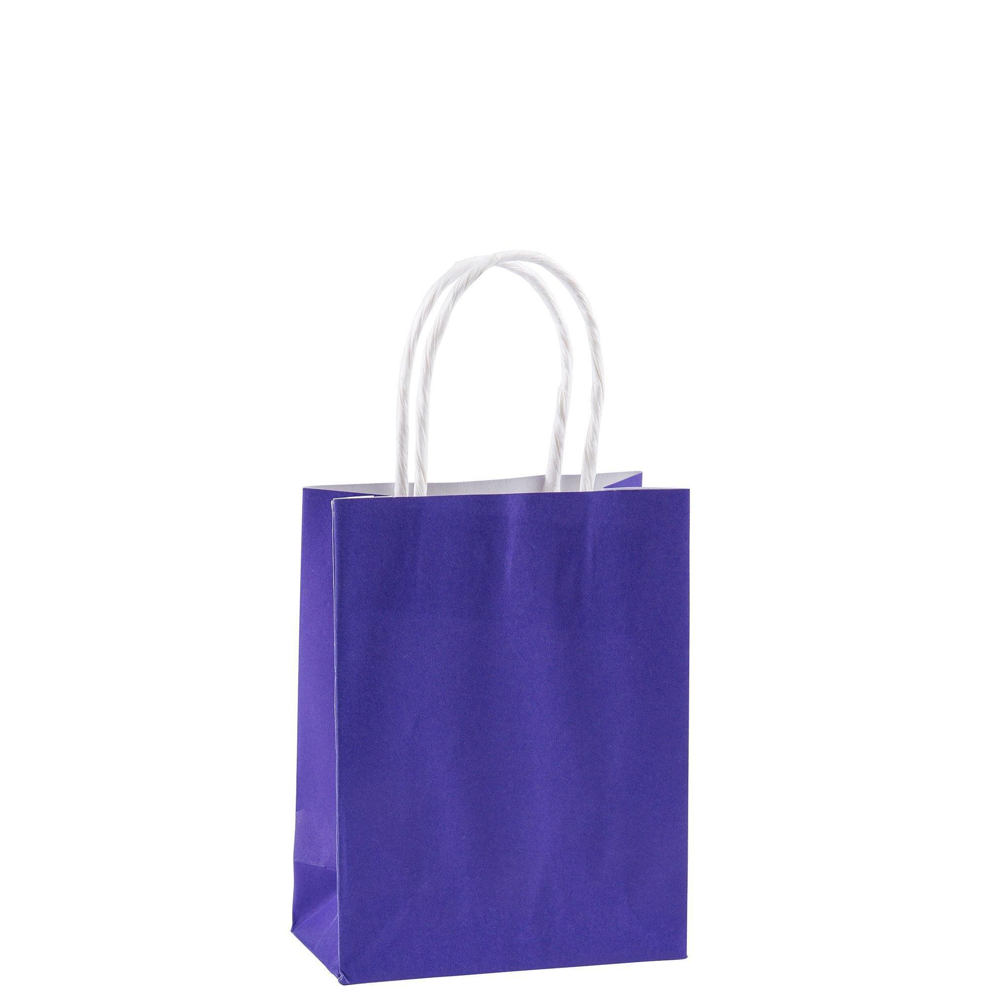 Purple Gift Bags: 24 Bulk Pack Medium Gift Bags with Handle. Great for Halloween Gifts, Holiday, Party Favor, Trick or Treat, Goodie, Candies 