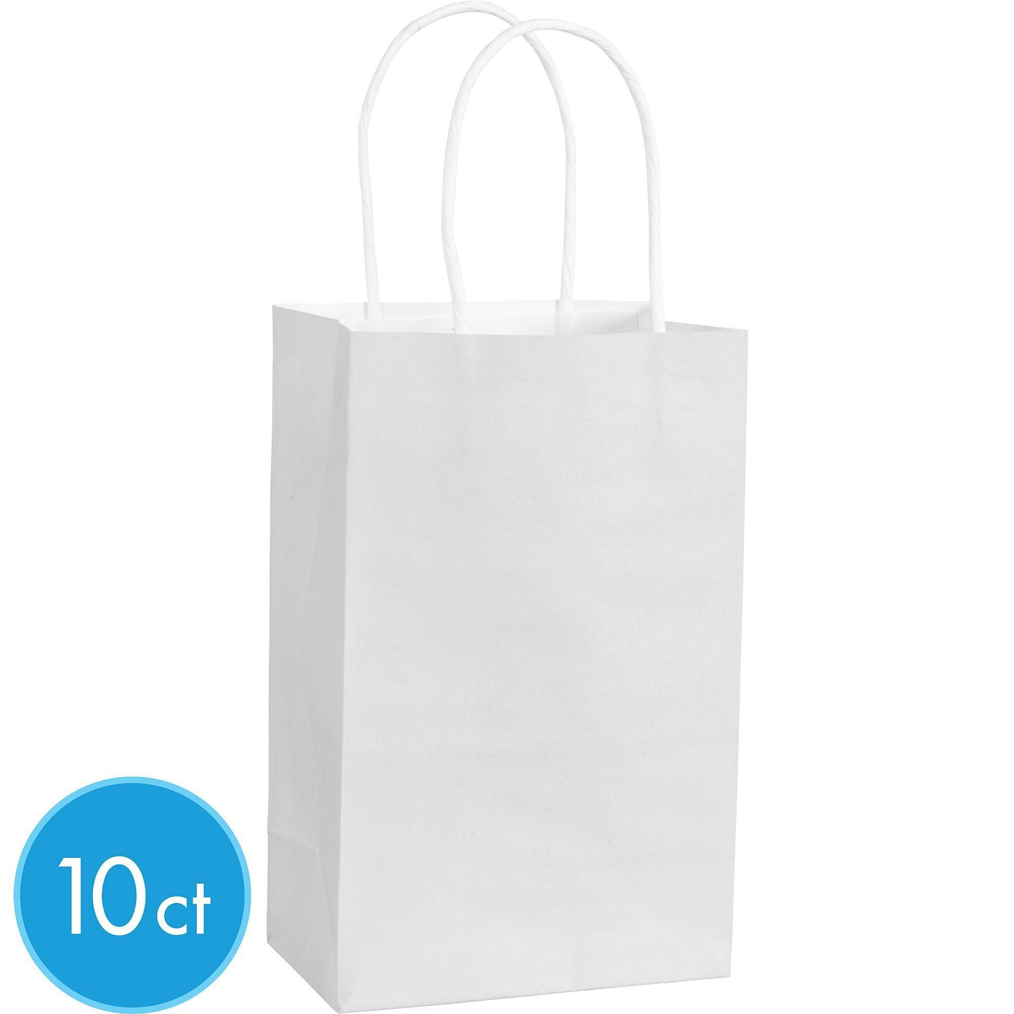 Custom White Kraft J-Cut Shopping Bags (Cub)