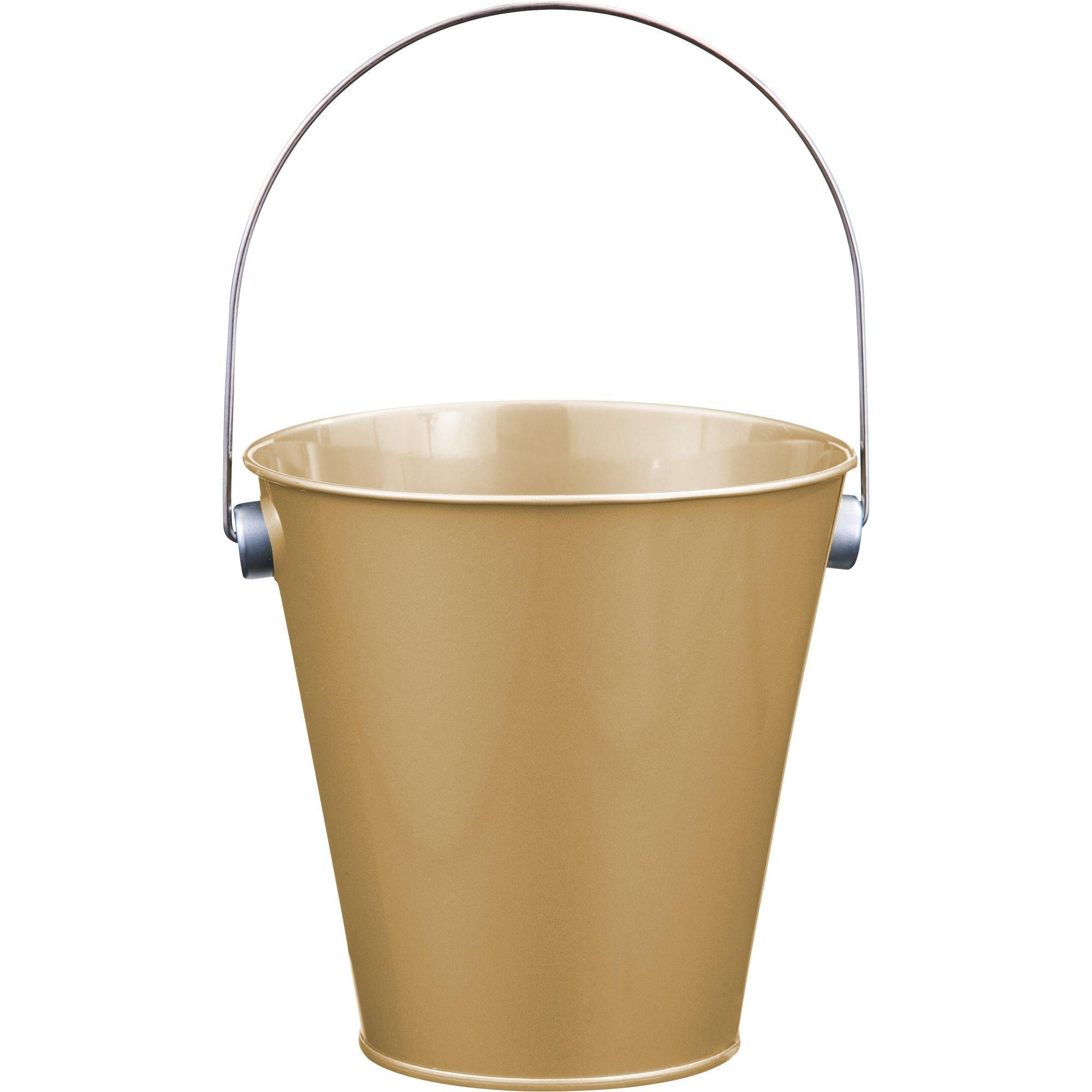 Gold Metal Favor Pail 4 1/4in x 4 1/2in Party City