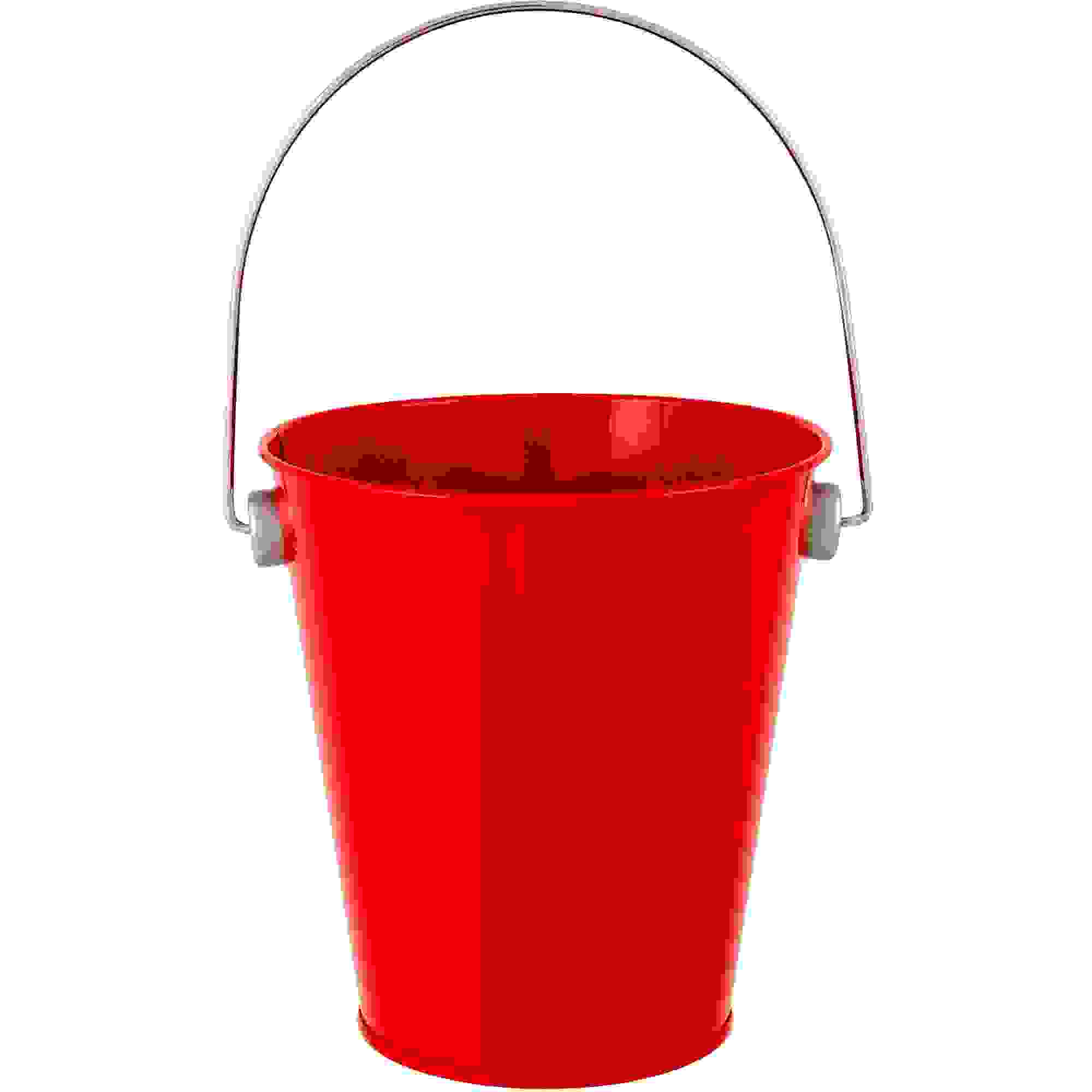 Red Metal Favor Pail 4 1/4in x 4 1/2in