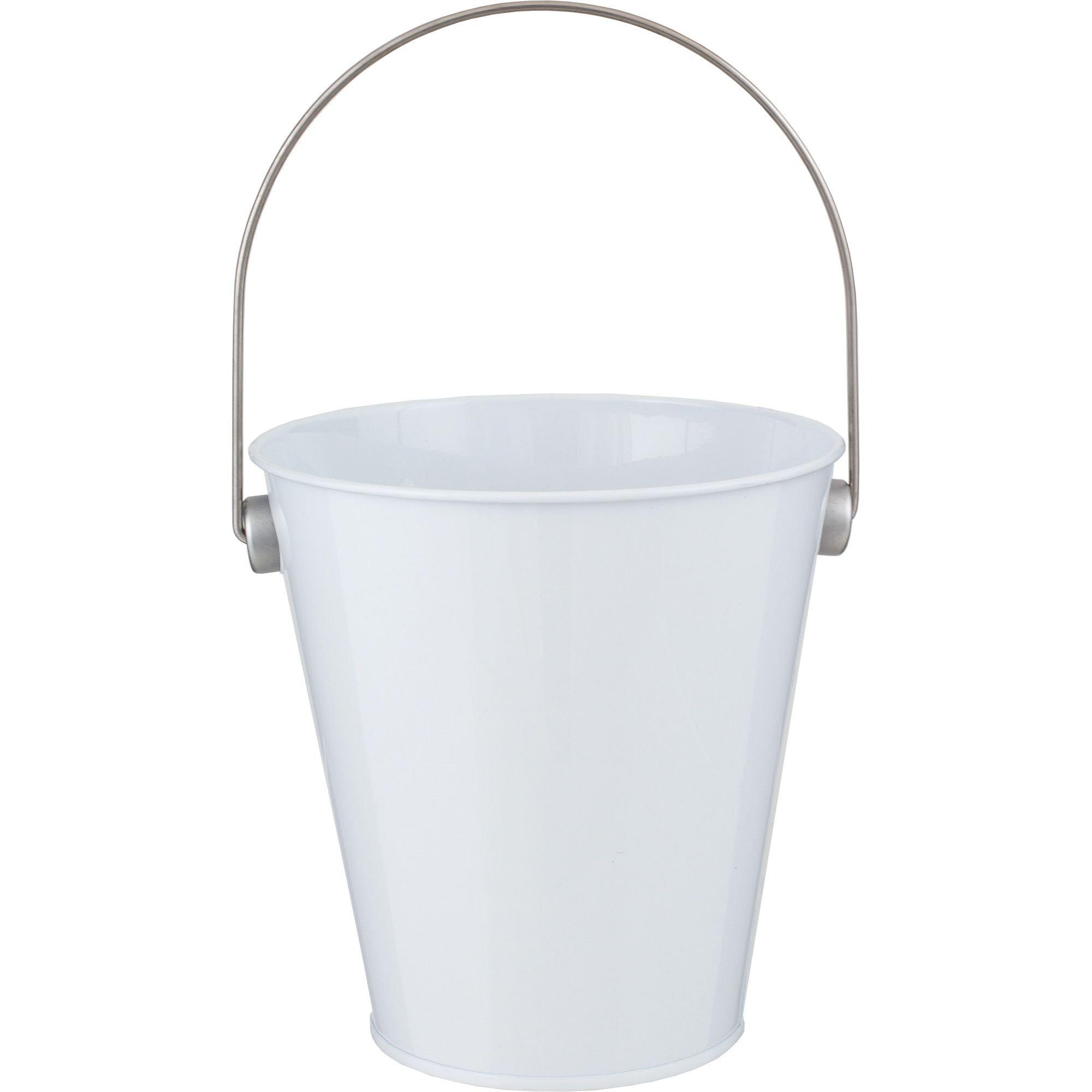 White Metal Favor Pail 4 1/4in x 4 1/2in Party City