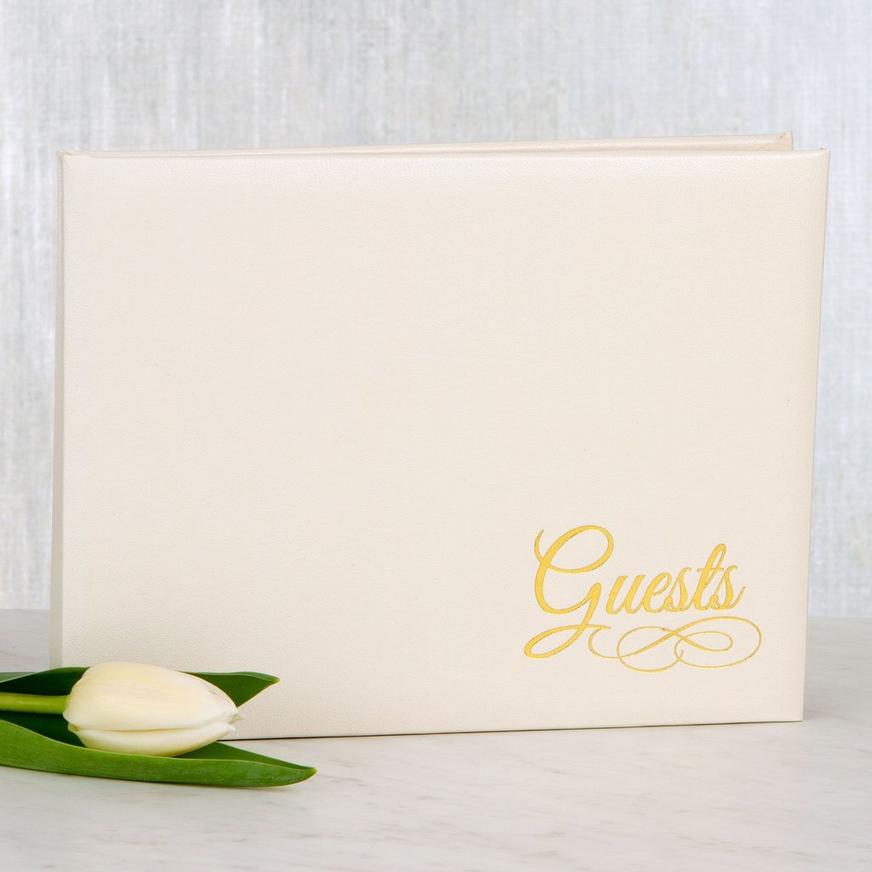 Ivory Guest Book 6 1/8in x 8 1/8in