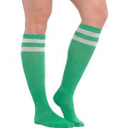 Green Stripe Athletic Knee-High Socks