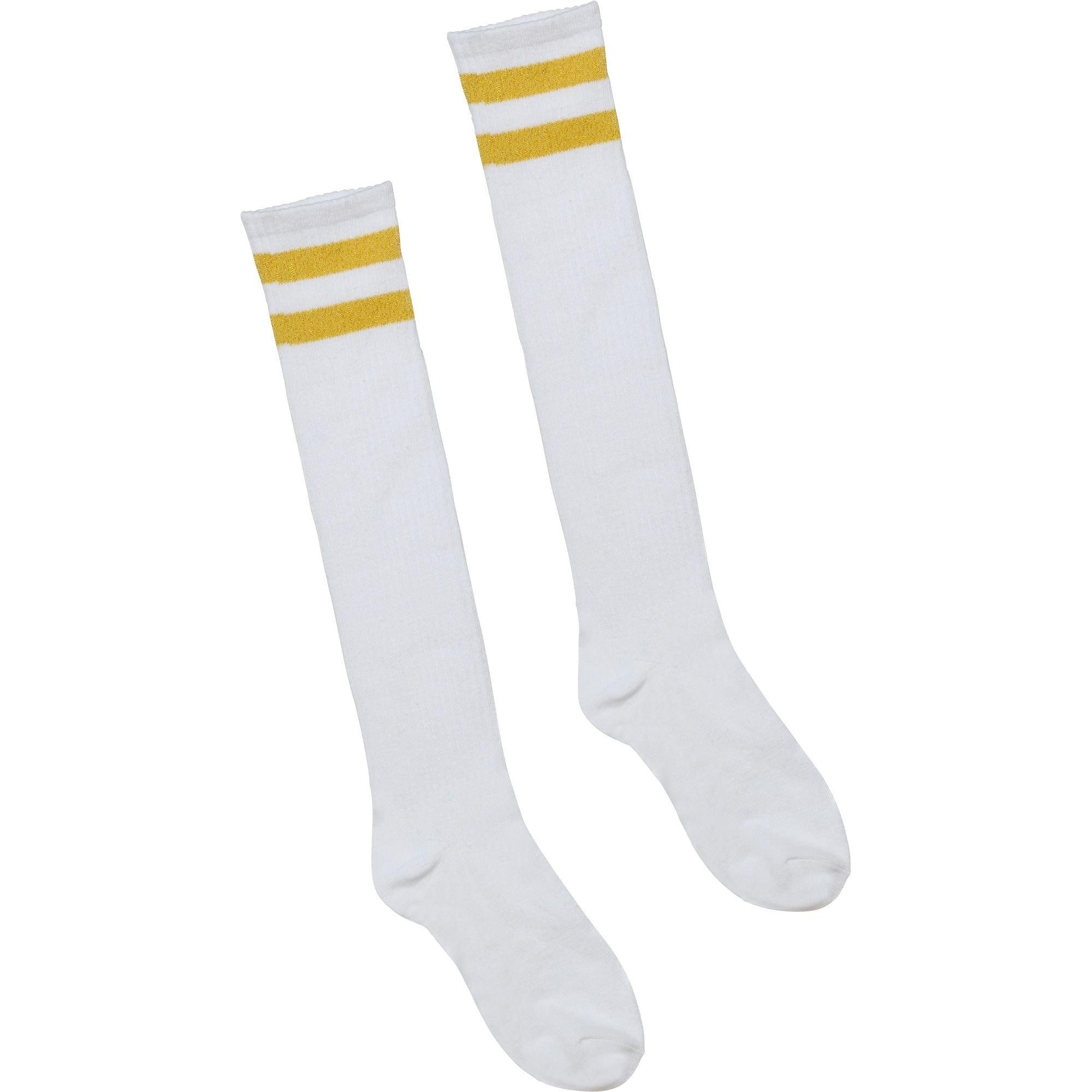 Gold Stripe Athletic Knee-High Socks 19in | Party City