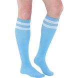 Light Blue Stripe Athletic Knee-High Socks