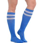Blue Stripe Athletic Knee-High Socks