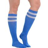 Blue Stripe Athletic Knee-High Socks