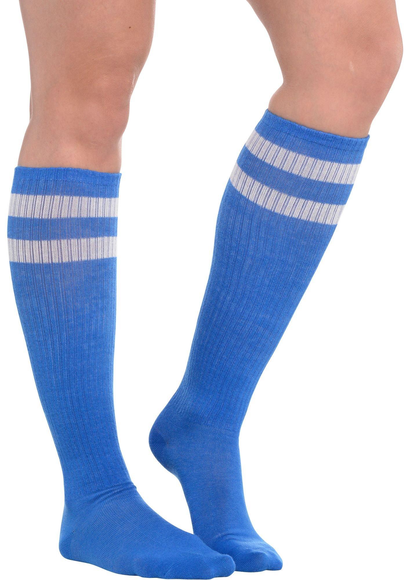 Blue Stripe Athletic Knee-High Socks 19in | Party City