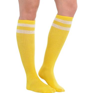 Yellow Stripe Athletic Knee-High Socks 19in