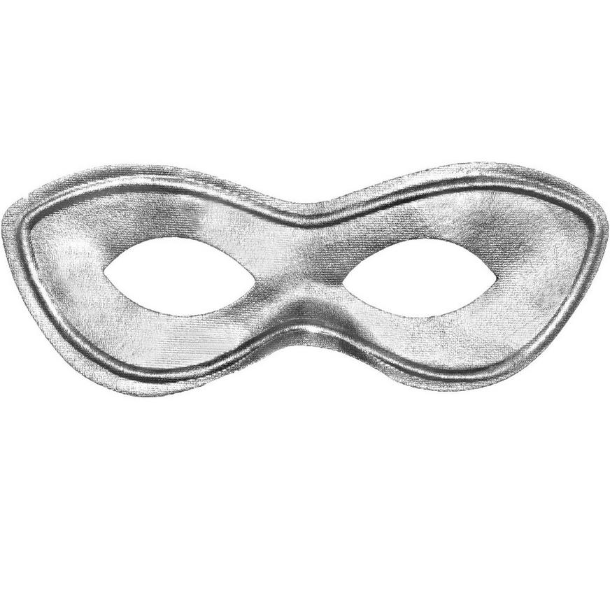 vægt Oprør Daggry Silver Domino Mask 7 1/2in x 3in | Party City