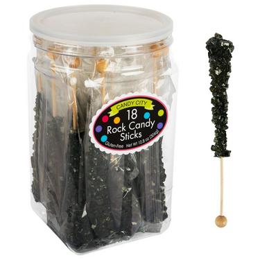 Black Rock Candy Sticks, 18ct - Black Cherry Flavor