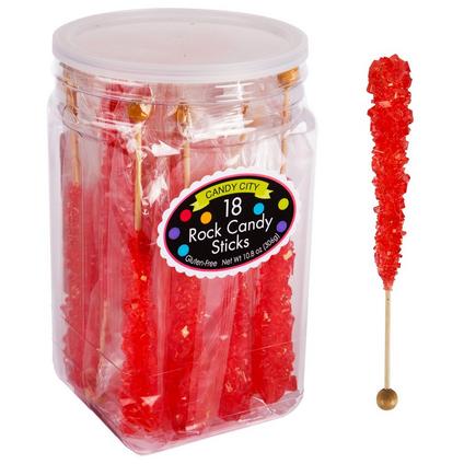 Red Rock Candy Sticks, 18ct - Cherry Flavor