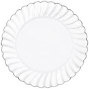 Trimmed Premium Plastic Scalloped Dinner Plates 10ct