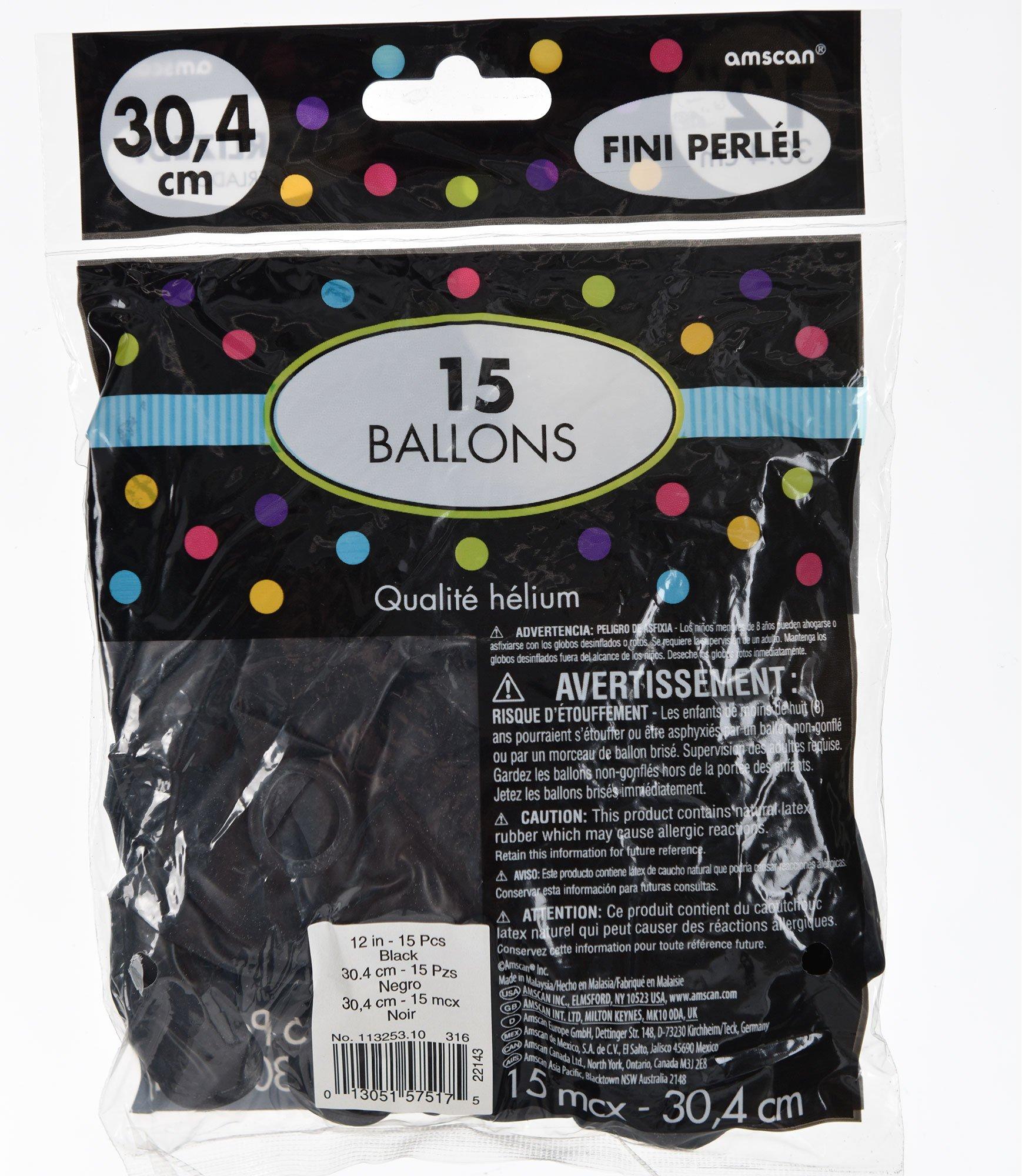 15ct, 12in, Black Pearl Balloons