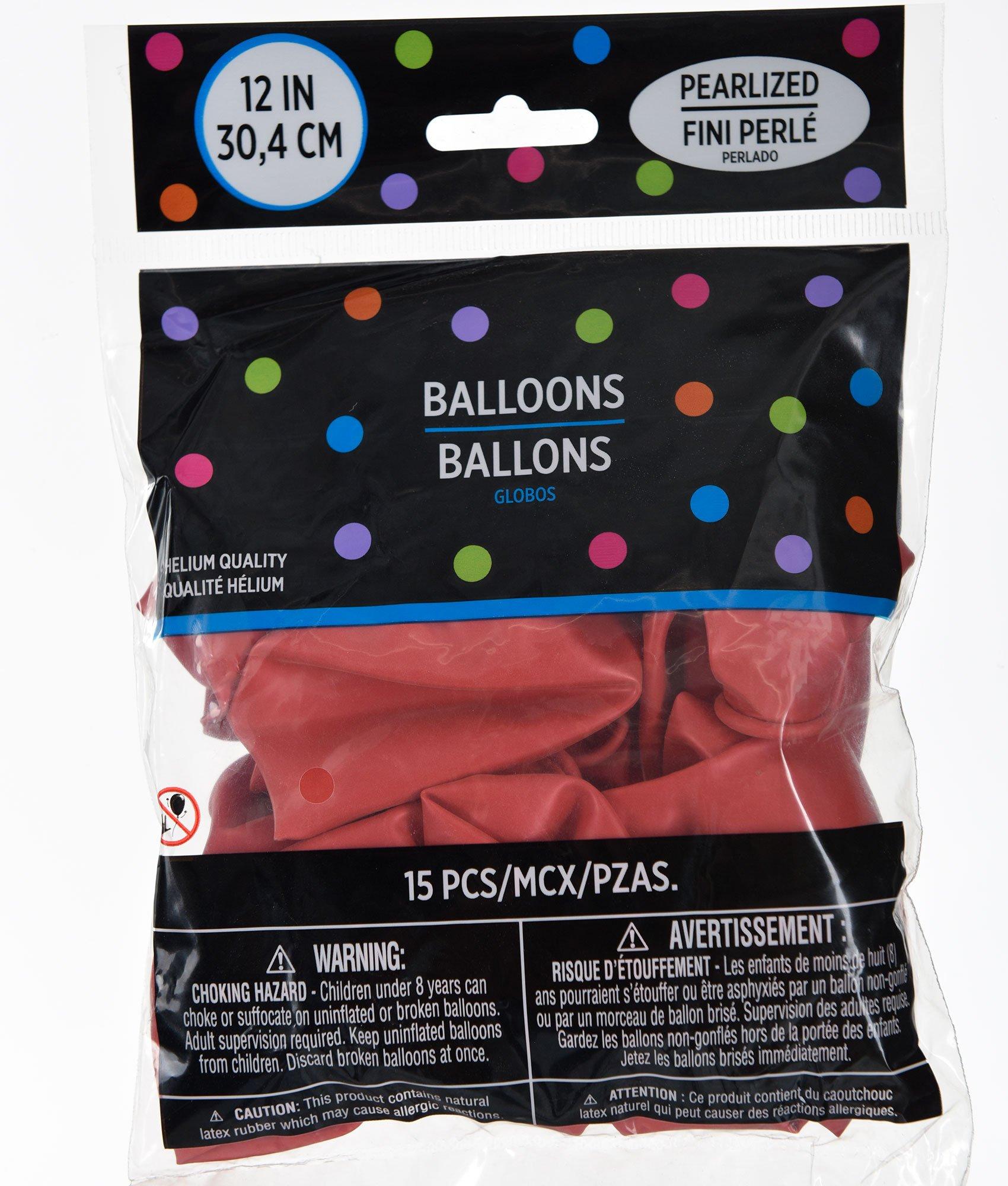 15ct, 12in, Red Pearl Balloons