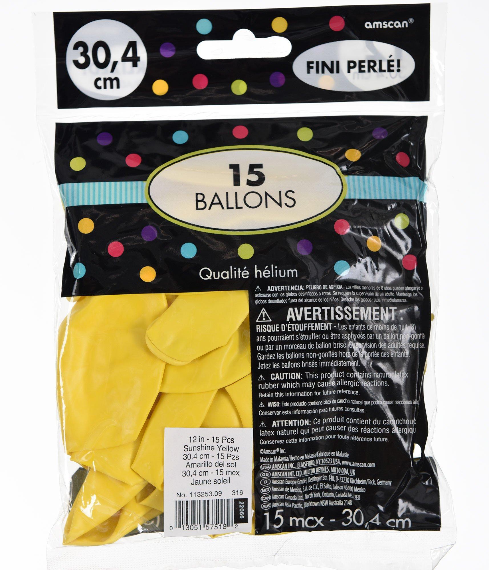 15ct, 12in, Yellow Pearl Balloons