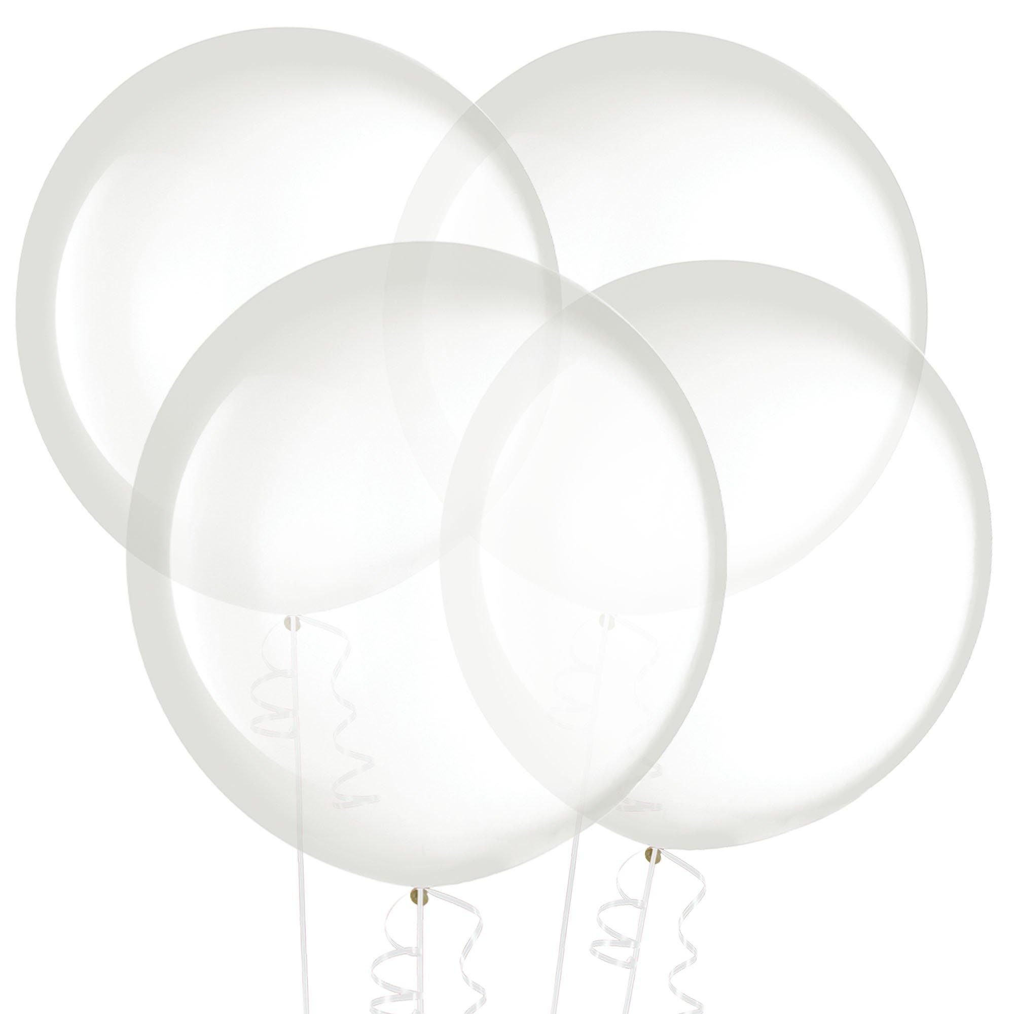 Clear Round Latex Balloons 24