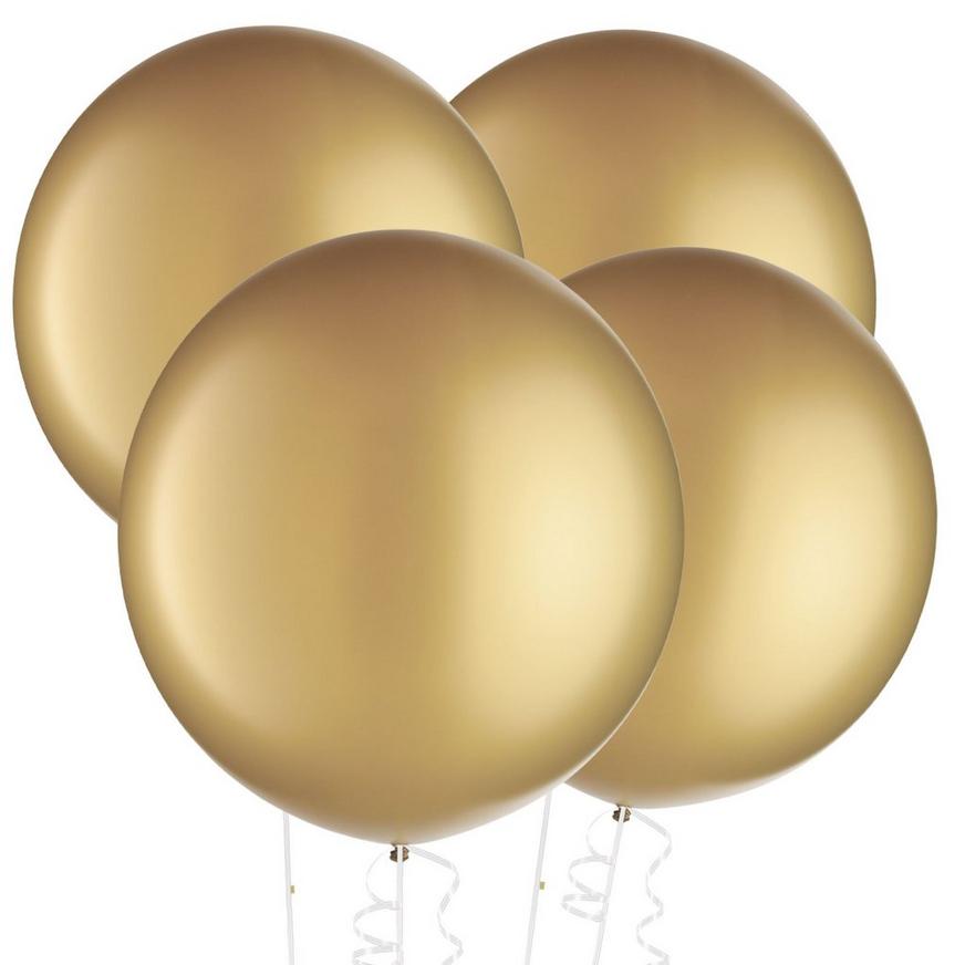 4ct, 24in, Gold Pearl Balloons