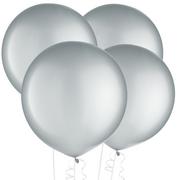 4ct, 24in, Silver Pearl Balloons