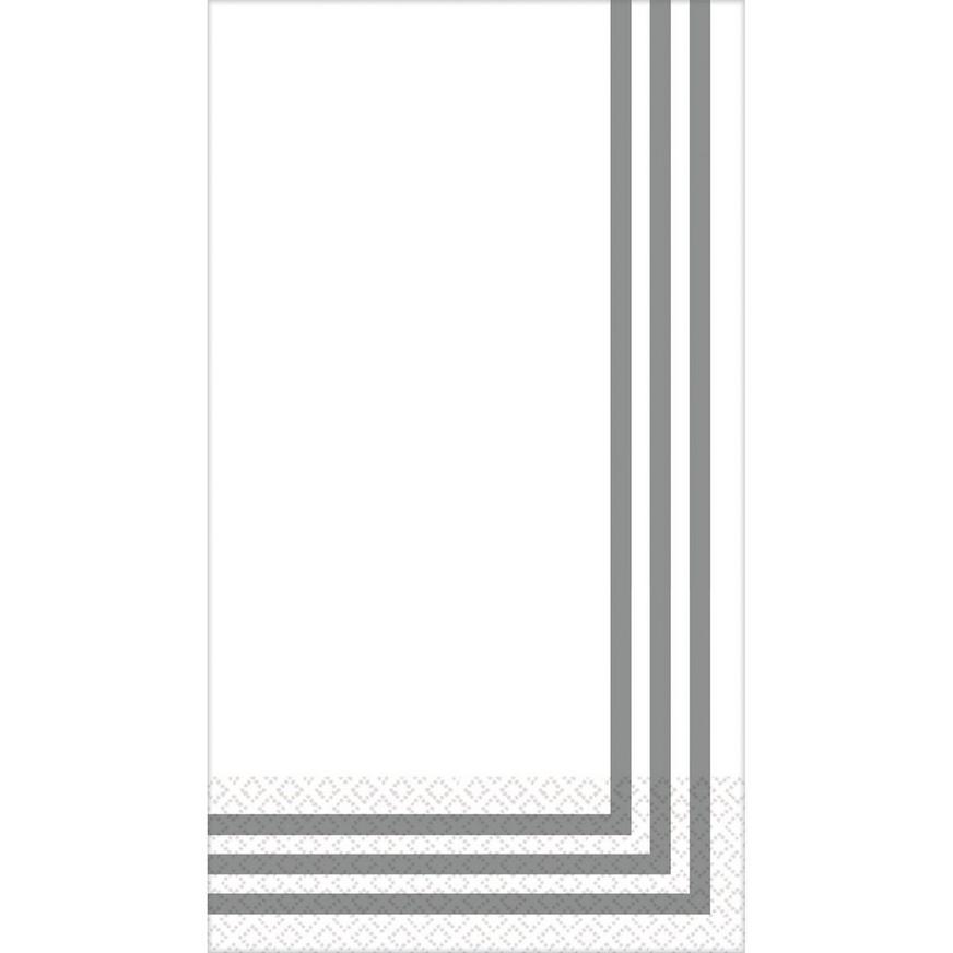 Silver Classic Stripe Premium Guest Towels 16ct