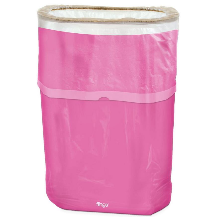 Bright Pink Pop-Up Trash Bin