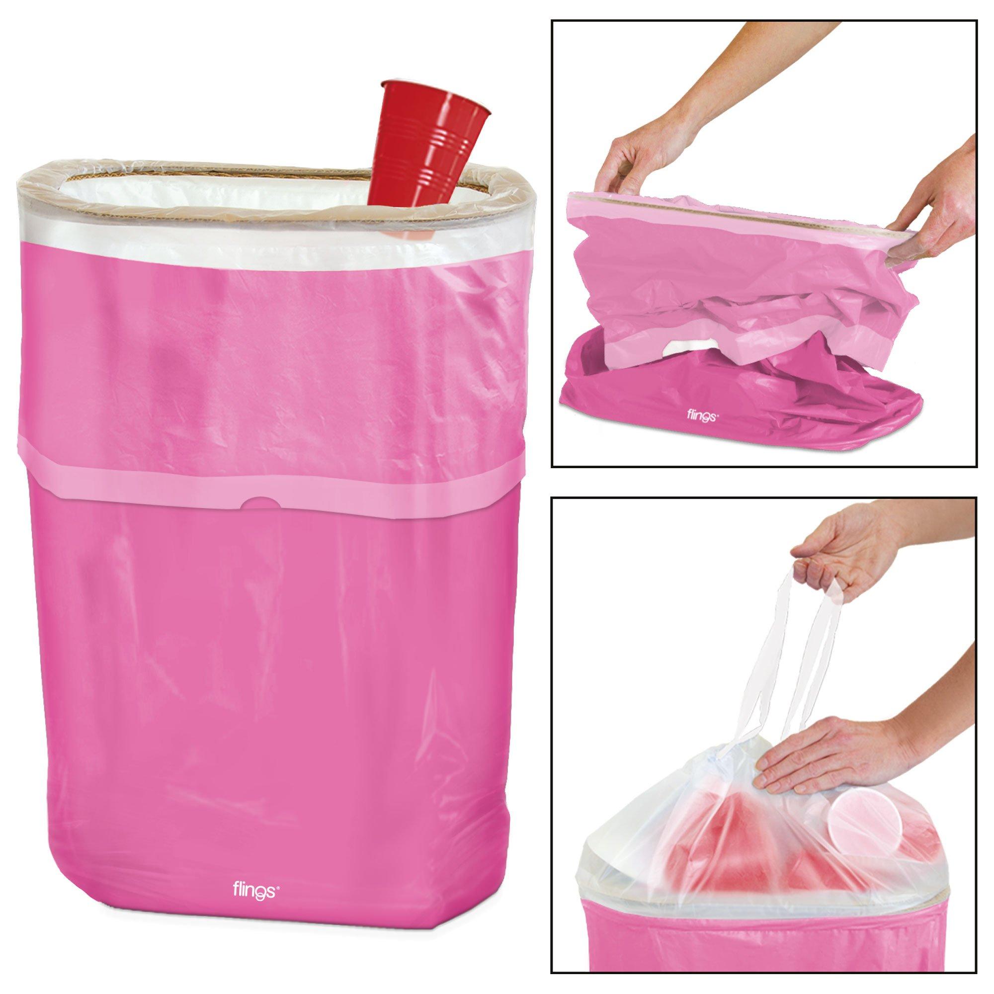 Bright Pink Pop-Up Trash Bin 15in x 22in