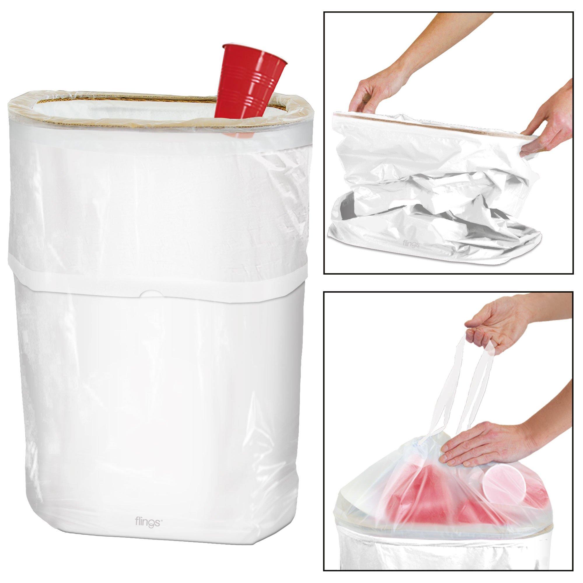 White Pop-Up Trash Bin 15in x 22in