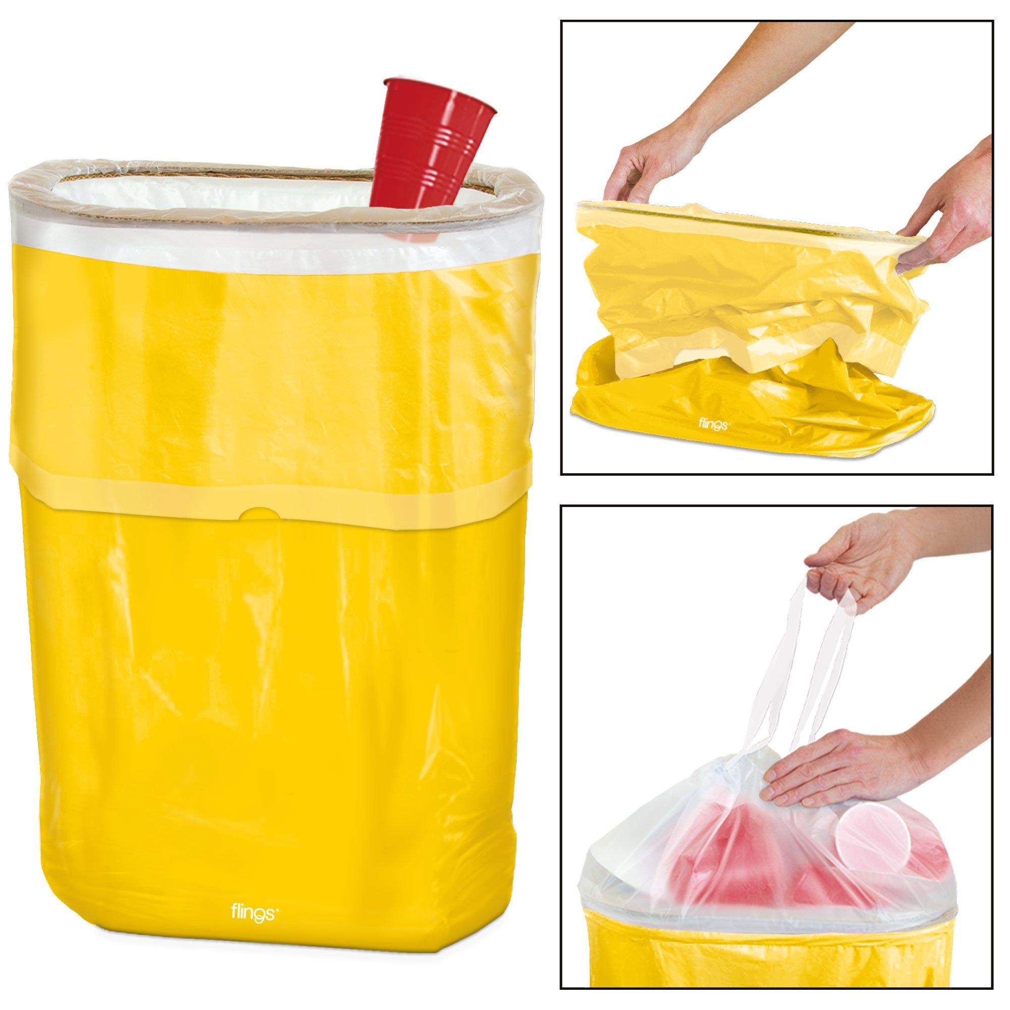 Yellow String Colored Trash Bags , Can Liners Trash Bags Custom