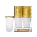 Clear Gold-Trimmed Premium Plastic Cups 16ct