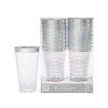 Clear Silver-Trimmed Premium Plastic Cups 16ct