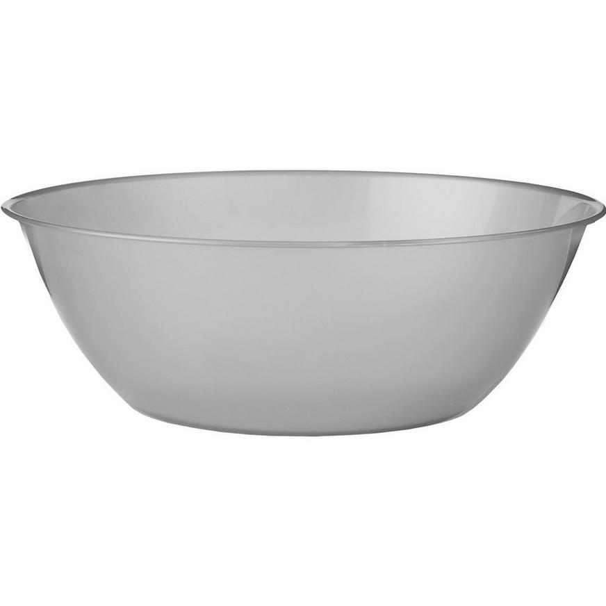 Silver Plastic Serving Bowl