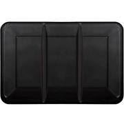 Black Rectangular Sectional Plastic Platter, 9.5in x 14in