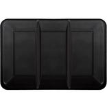 Black Rectangular Sectional Plastic Platter, 9.5in x 14in