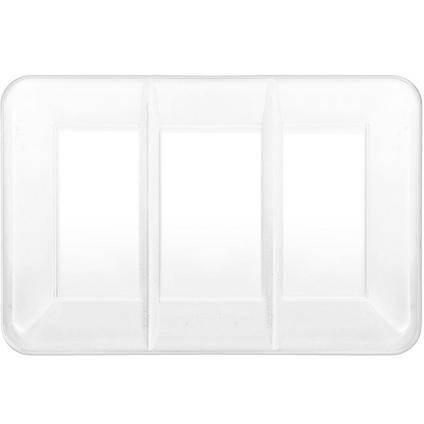 White Plastic Rectangular Sectional Platter