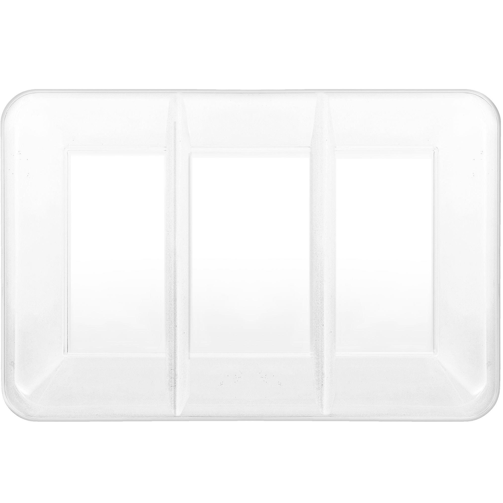 Large Plastic Tray, 3PCS PP Material Rectangle Food Tray Heat Resistance  Stackable Light Weight for Buffet Restaurant for Hotels(White)