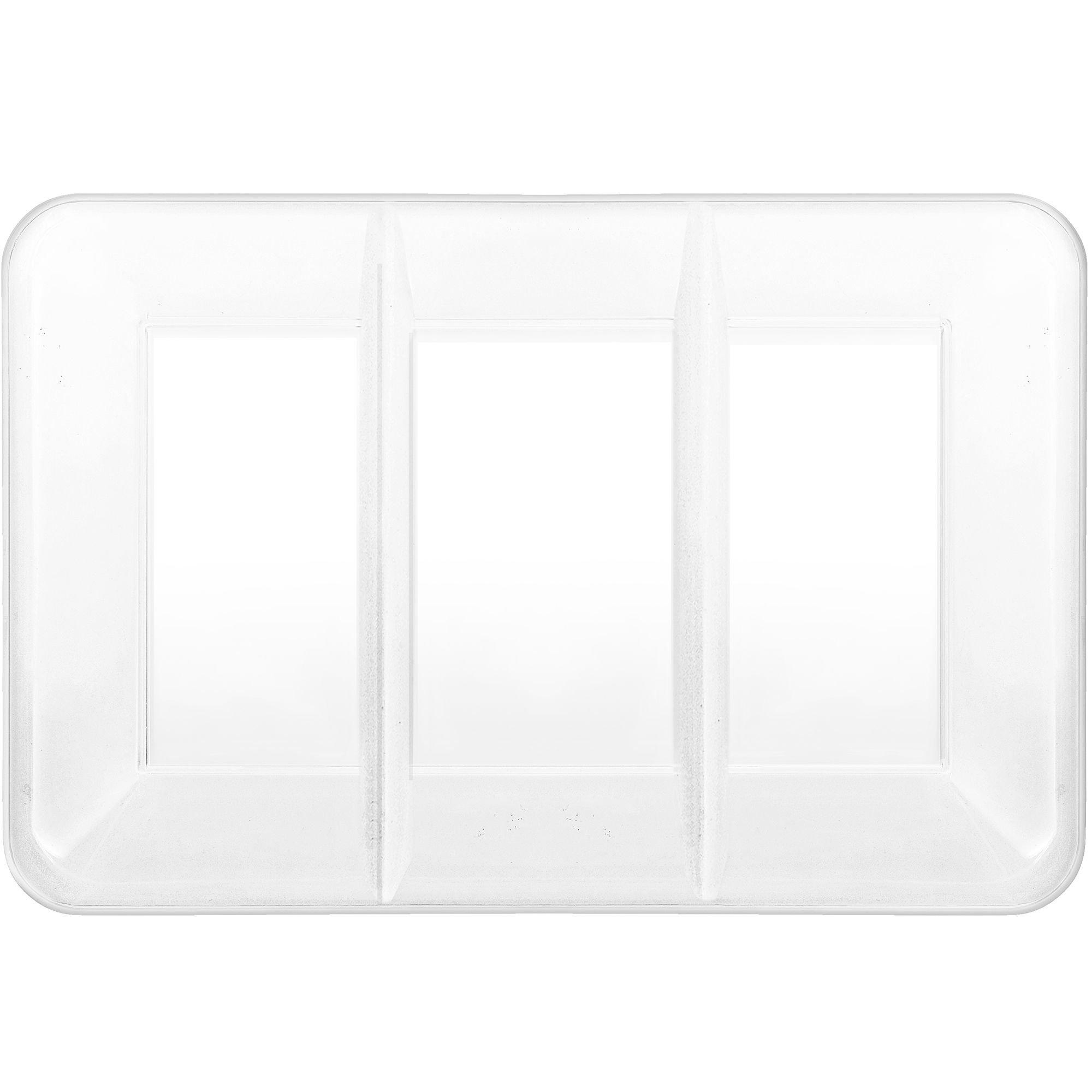 White Plastic Rectangular Sectional Platter 9 1/2in x 14in