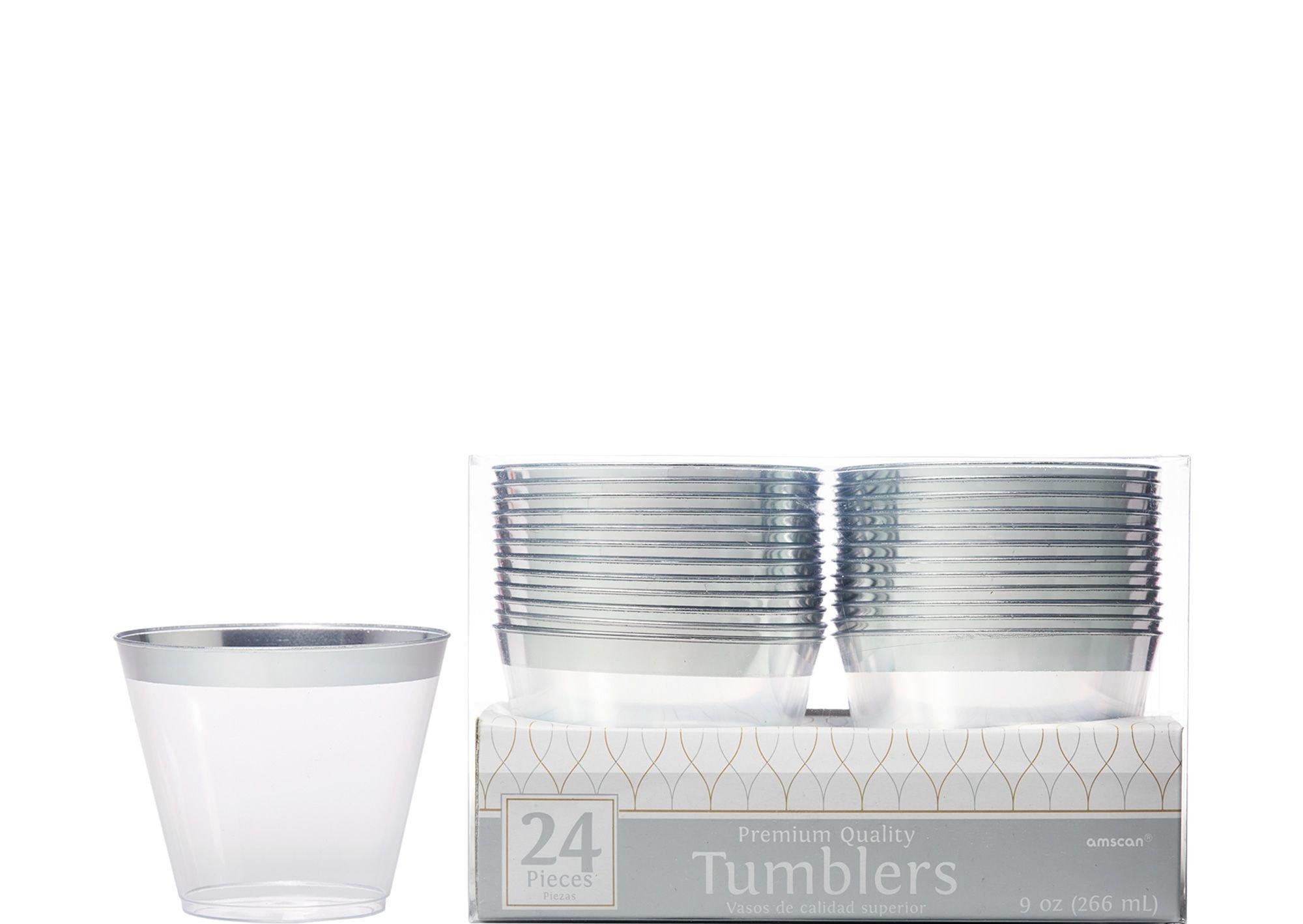 CLEAR Trimmed Premium Plastic Cups 24ct