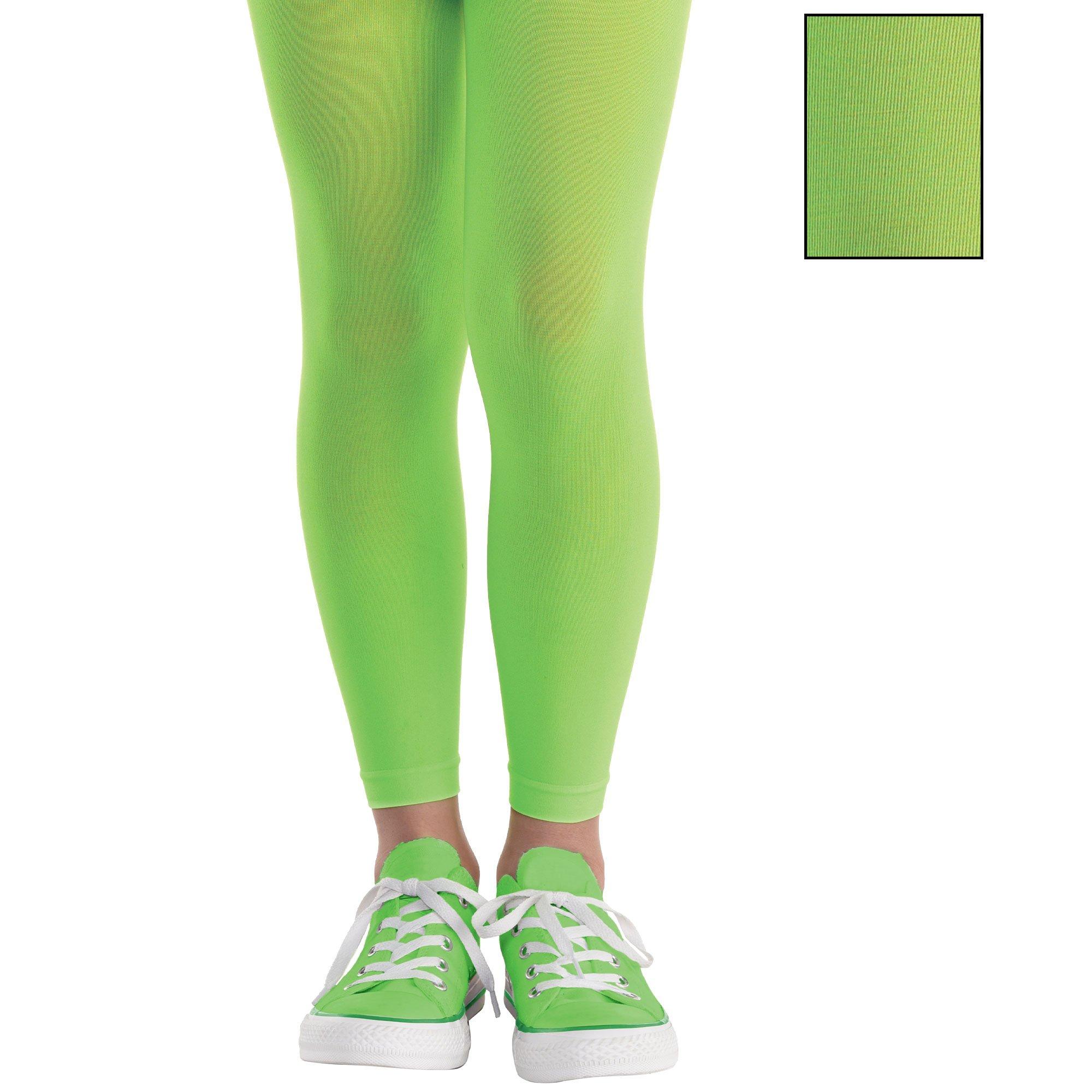 Child Black Light Neon Footless Tights