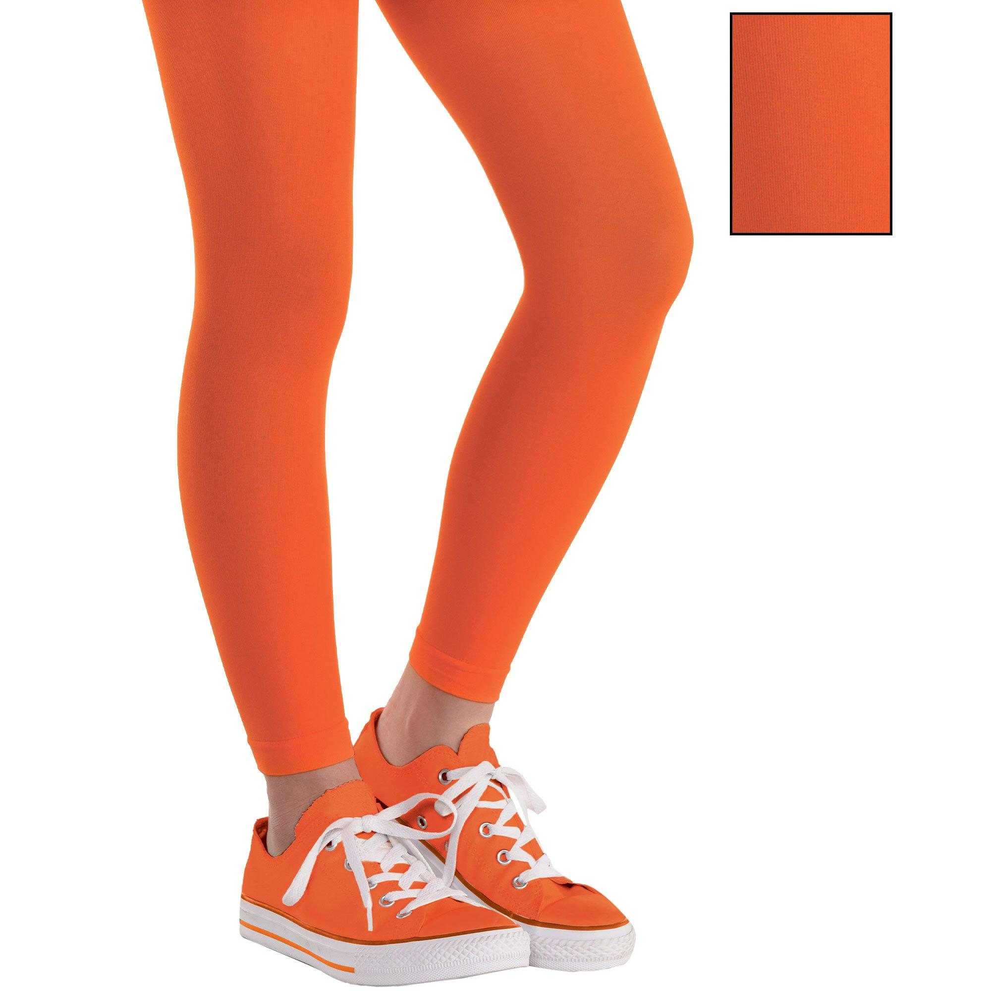 Child Orange Footless Tights Party City